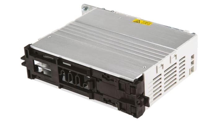 Inverter ABB ACS55-01E-01A4-2, unità a velocità variabile 0,18 kW, montaggio su guida DIN, dimensioni 170x45x128 mm.
