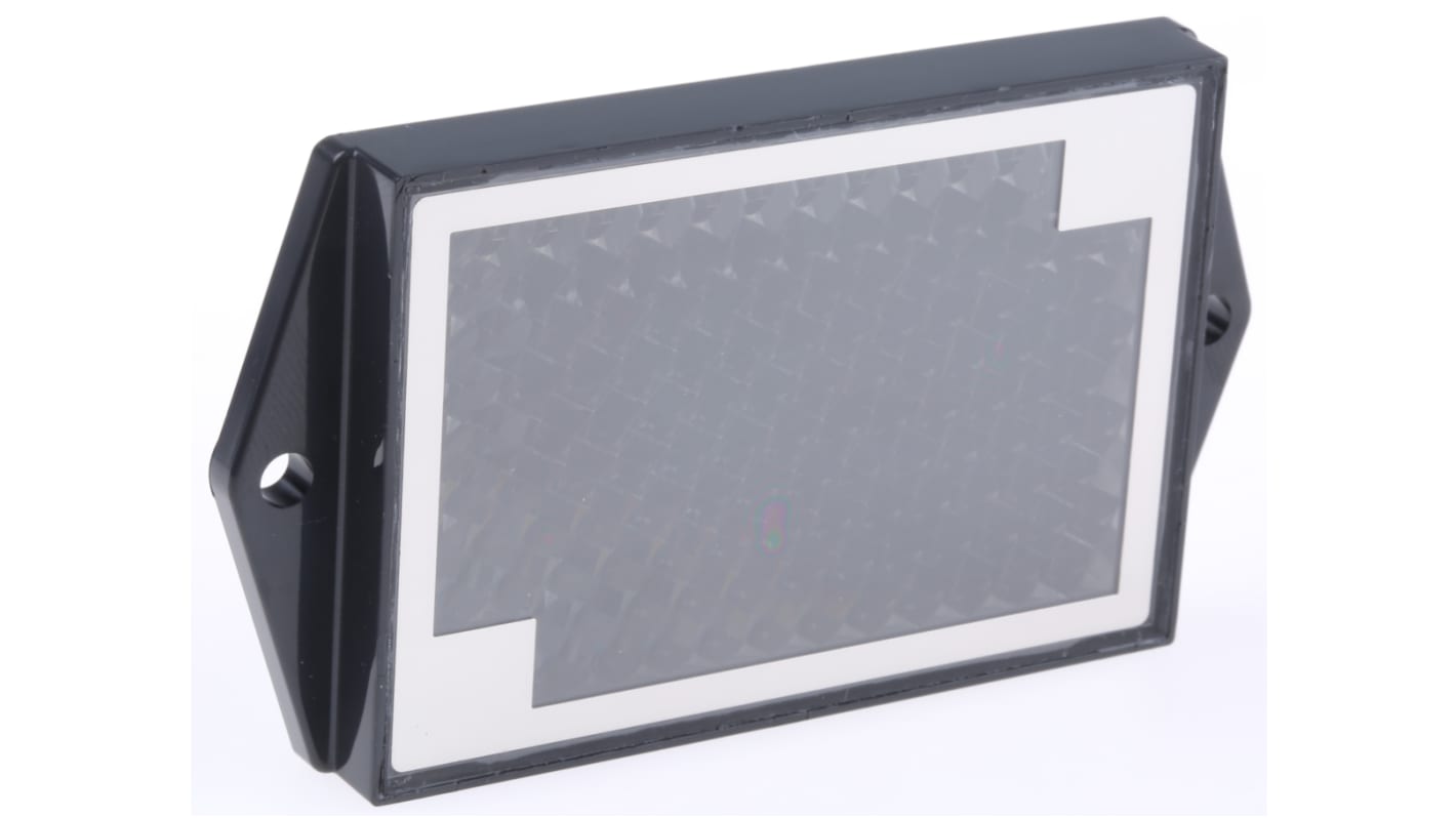 Riflettore Omron E39-RP1 per rilevamento bottiglie in PET, installazione semplice, protezione IP69K, adatto per ambienti difficili.