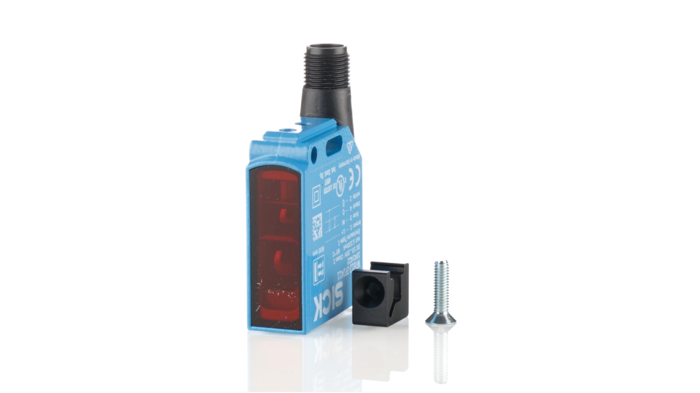 Sensore fotoelettrico PNP Sick WTB12-3P2411 con custodia metallica, grado di protezione IP66/IP67/IP69, tempo di risposta 330 µs.