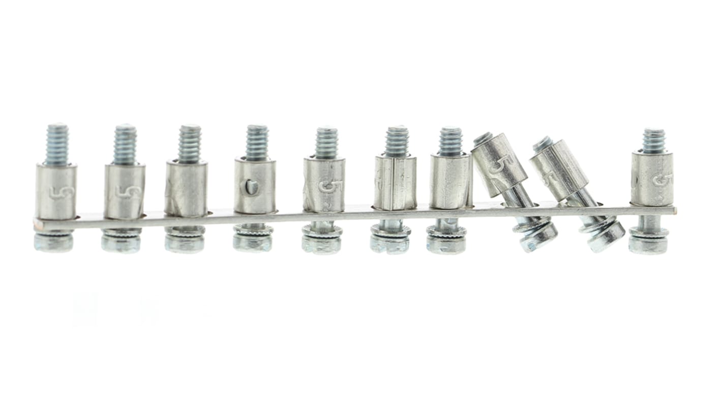 Barra a ponticello Weidmüller 368600000 Serie Q WDK2.5V con morsettiera - 10 vie. Terminale a 2 strati per cablaggio ad alta densità, 440 V/27 A, CSA e UL certificati. Poliammide 6,6, -50°C a +100°C.