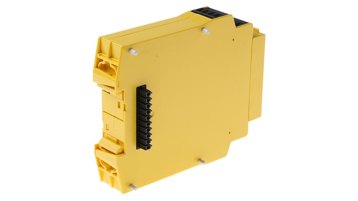 Modulo di ingresso Sick UE410-8DI3, 8 ingressi, alimentazione 24 V c.c., montaggio su guida DIN, dimensioni 96,5 x 22,5 x 120,8 mm.