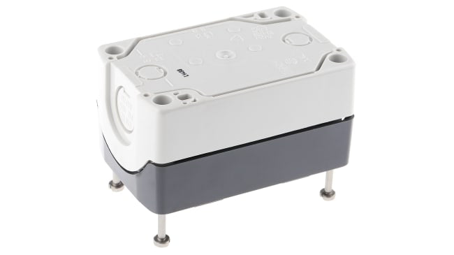 Scatola pulsante Schneider Electric XALD215, IP66/IP67/IP69K, attuazione a molla, dimensioni 74x68x62 mm, colore grigio antracite.