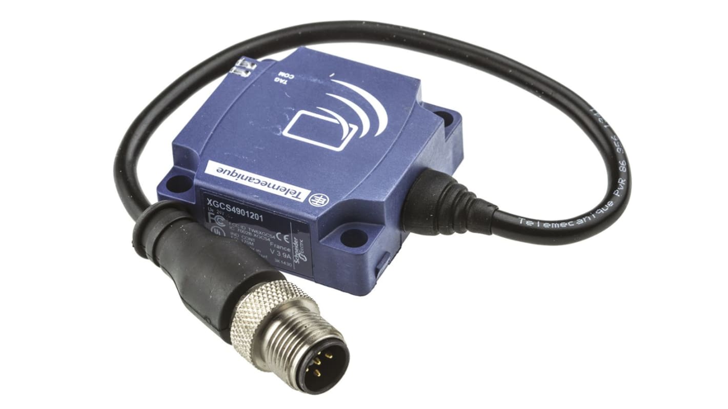 Telemecanique Sensors XGCS4901201, stazione RFID compatta con lettore integrato, dimensioni 40 x 40 x 15 mm, IP65.
