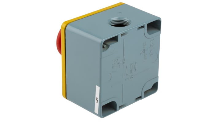 Pulsante di controllo Schneider Electric, serie Harmony XAP, arresto di emergenza, IP65, montaggio a pannello, 80 x 80 x 51 mm.