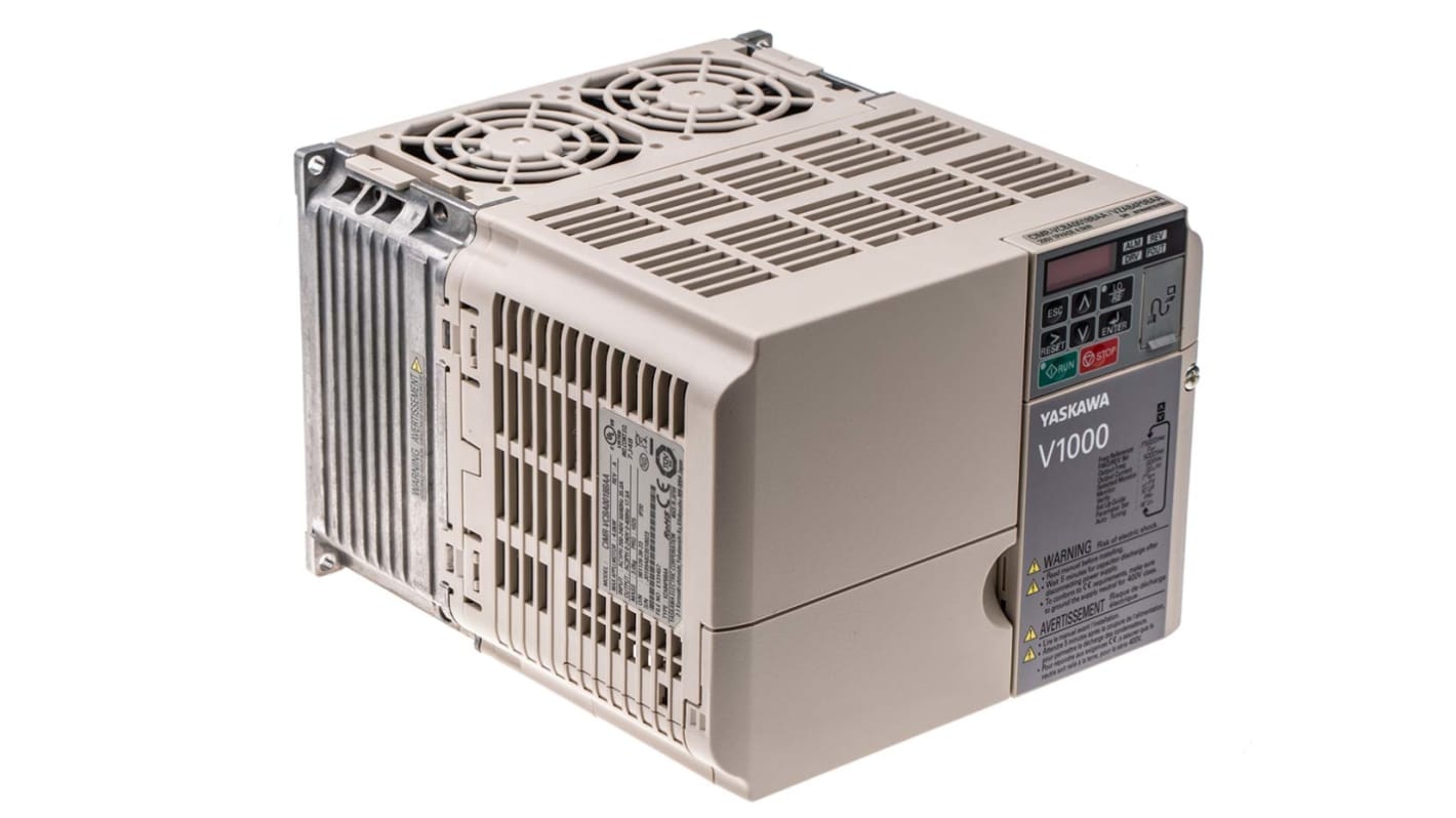 Omron VZAB4P0BAA, inverter monofase 4 kW, 230 V, controllo vettore di corrente, dimensioni 170x128x180 mm.