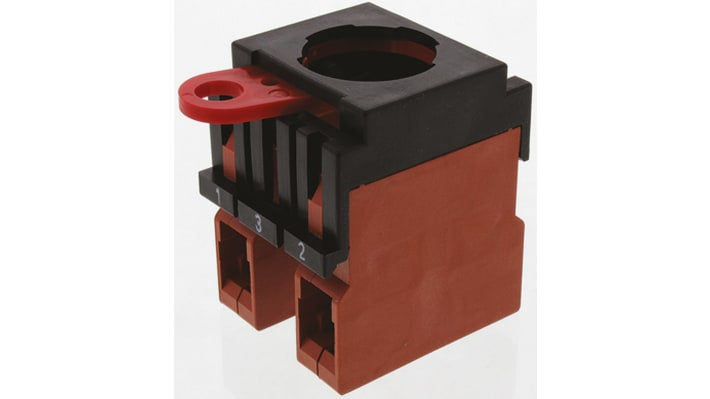 Pulsante di arresto di emergenza Omron A22E-M-02, testa rotonda rossa, montaggio a pannello, IP65, 10A, 440VAC.