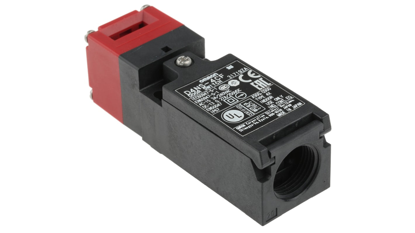 Interruttore di interblocco di sicurezza Omron D4NS4CF, 2NC/1NA, IP67, dimensioni 96x31x30mm, contatti placcati oro.