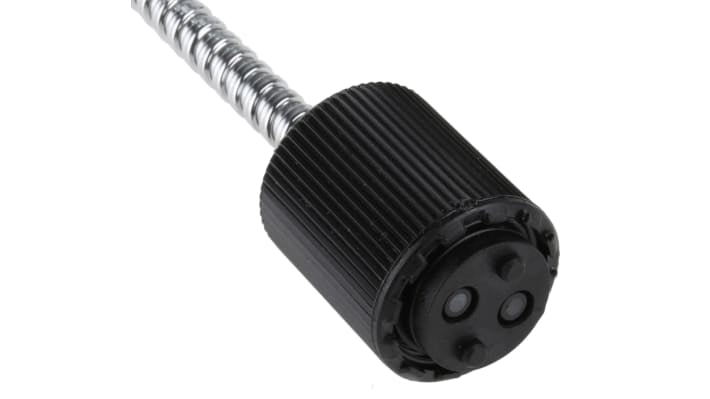 Sensore per fibre ottiche Baumer FUF100A1003 in vetro, con cavo per collegamento elettrico, adatto a scansione diffusa e fascio passante.