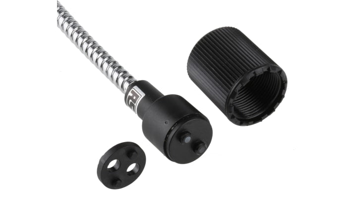 Sensore per fibre ottiche Baumer FUF100A1003 in vetro, con cavo per collegamento elettrico, adatto a scansione diffusa e fascio passante.