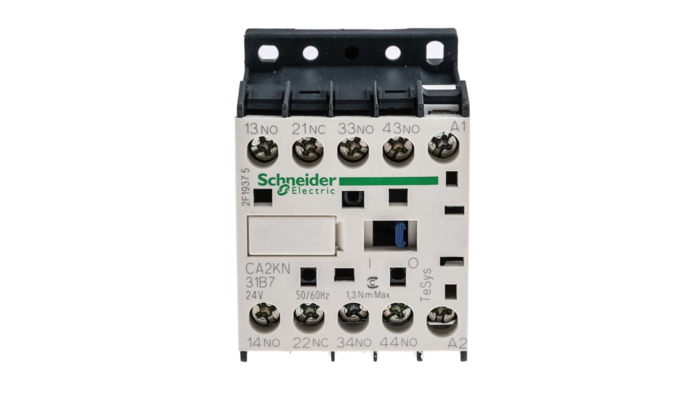 Contattore Schneider Electric CA2KN31B7 TeSys K, 3NO + 1NC, 10A. Certificato CSA e UL per automazione industriale. Resistente e compatto, ideale per applicazioni di controllo CA/CC.