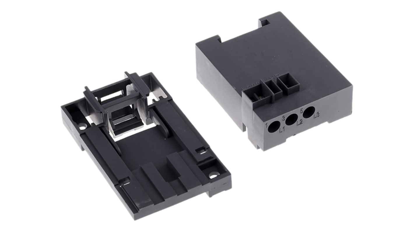 Terminale relè Schneider Electric LA7K0064 per montaggio su profilo da 35 mm. Accessorio a tre poli serie K per installazioni elettriche di qualità.