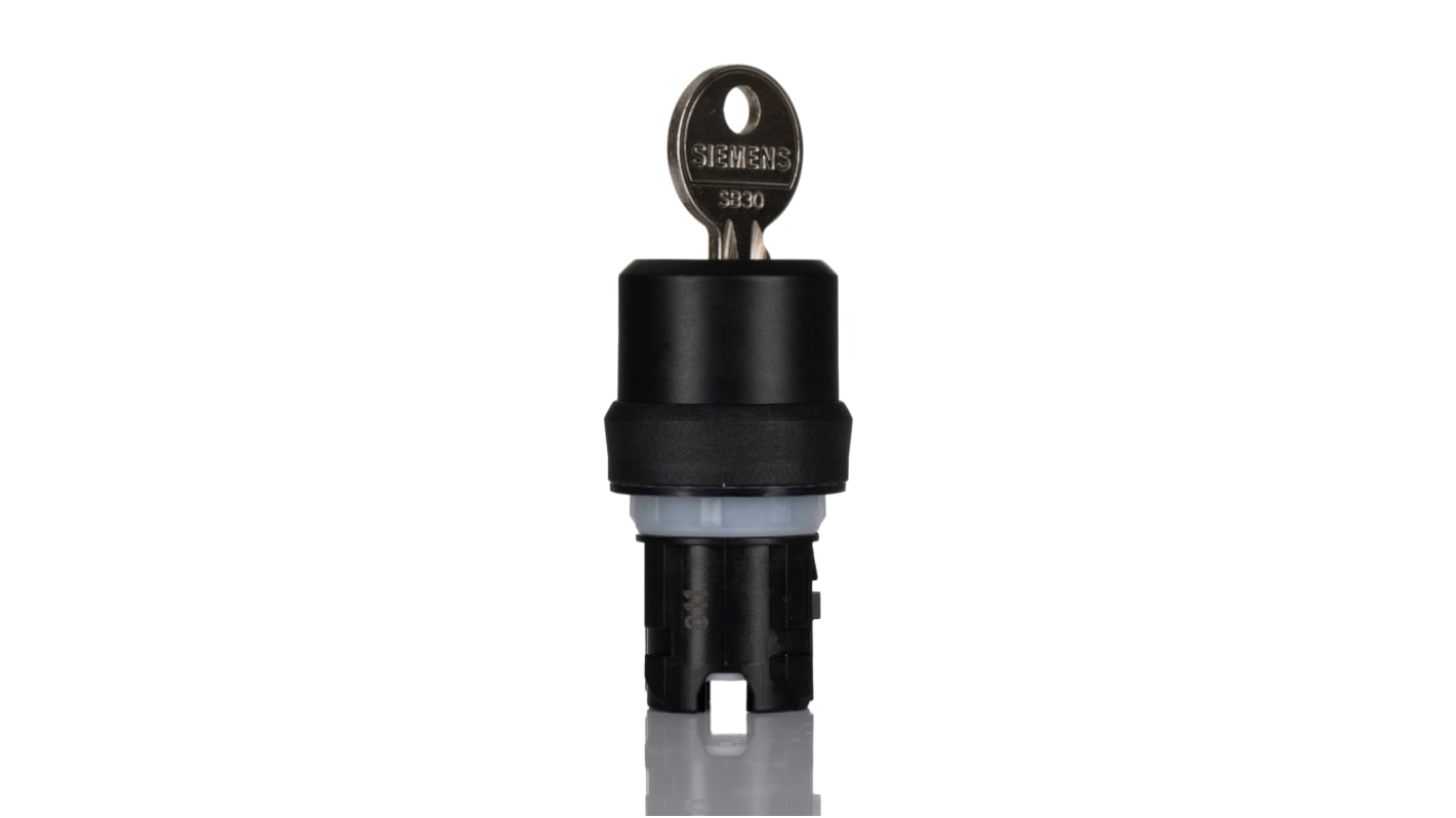 Testa selettore Siemens SIRIUS ACT, 2 posizioni, diametro foro 22 mm, protezione IP20, design compatto 29,5 x 29,5 mm.