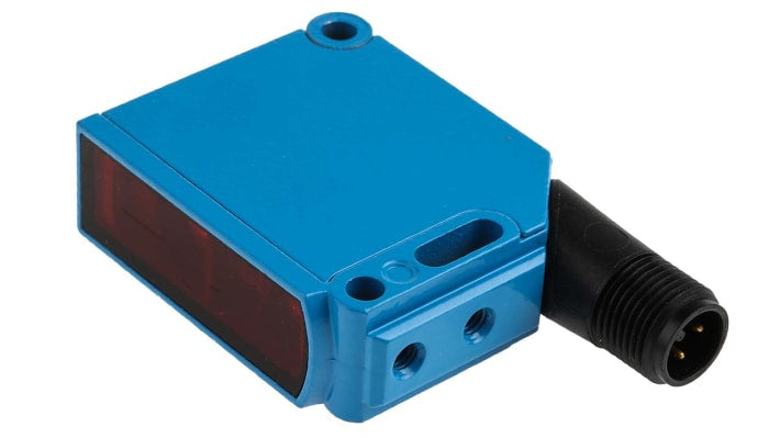 Sensore fotoelettrico rettangolare Sick WTF12-3P2431, rilevamento 30-175 mm, uscita PNP, montaggio a pannello, IP66/IP67/IP69K.