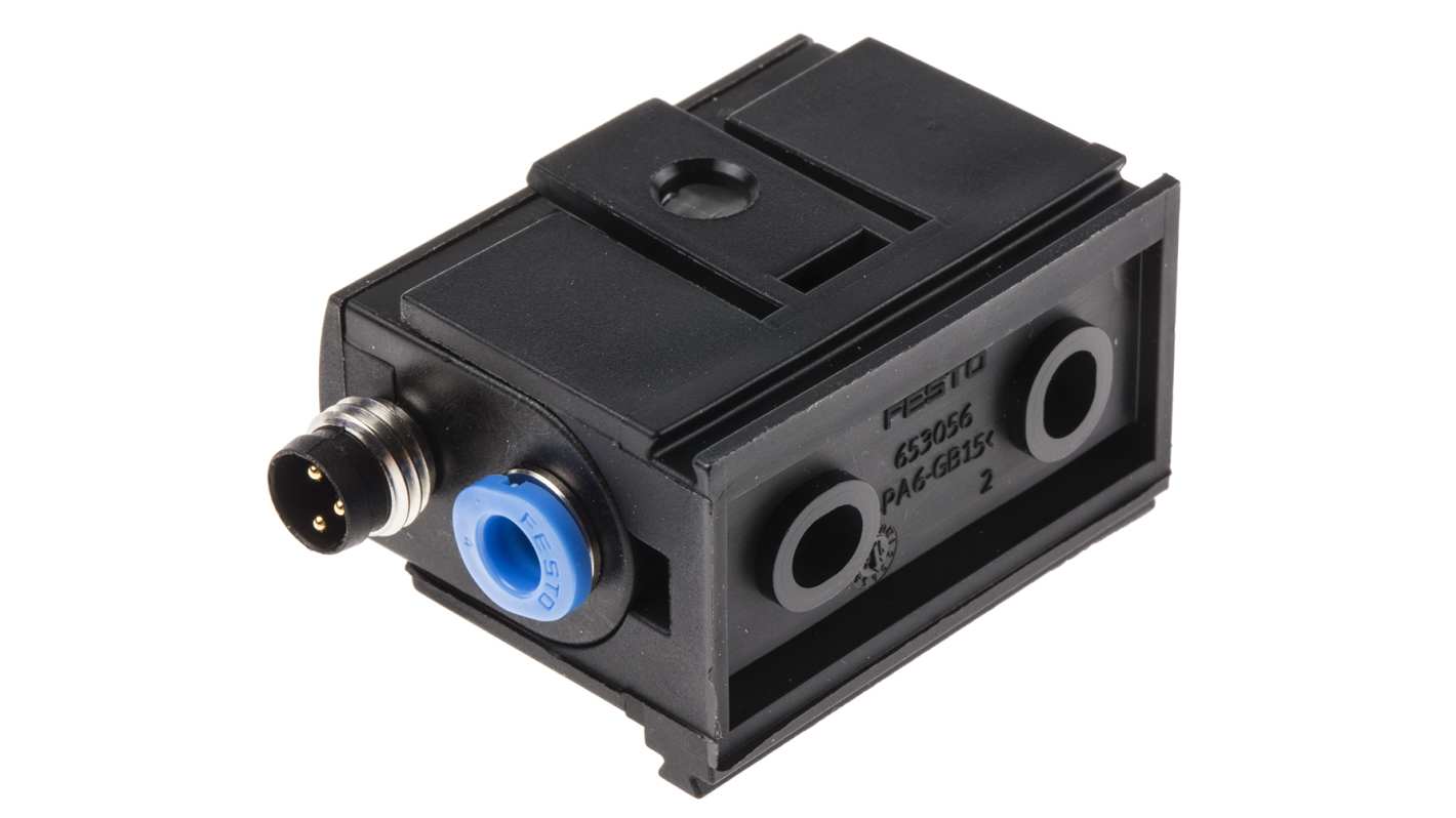 Sensore di pressione Festo SDE5-V1-O-Q4-P-M8, attacco 4 mm, IP40, per pressione da -1 a 0 bar, con connettore M8.