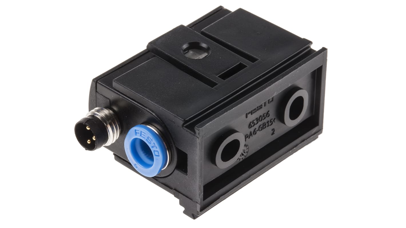 Festo SDE5-V1-O-Q6-P-M8, sensore di pressione piezoresistivo, attacco 6 mm, per applicazioni a bassa pressione.