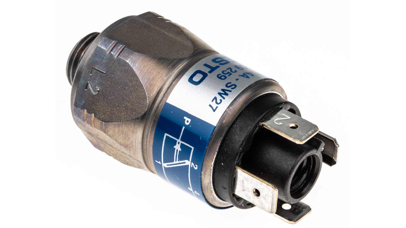 Pressostato Festo PEV-1/4-A-SW27, connessione G 1/4, pressione operativa 1-10 bar, grado di protezione IP65.