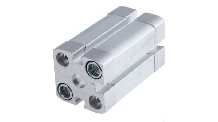 Cilindro pneumatico Festo ADN-20-30-I-P-A, doppio effetto, foro 20 mm, corsa 30 mm, pressione max 10 bar. Dimensioni 35,5 x 35,5 x 72,5 mm.