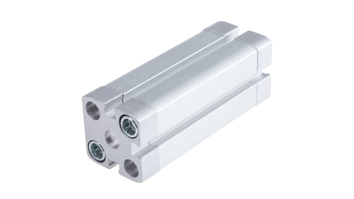 Cilindro pneumatico Festo ADN-20-60-I-P-A, doppio effetto, foro 20 mm, corsa 60 mm, dimensioni 35,5 x 35,5 x 102,5 mm.