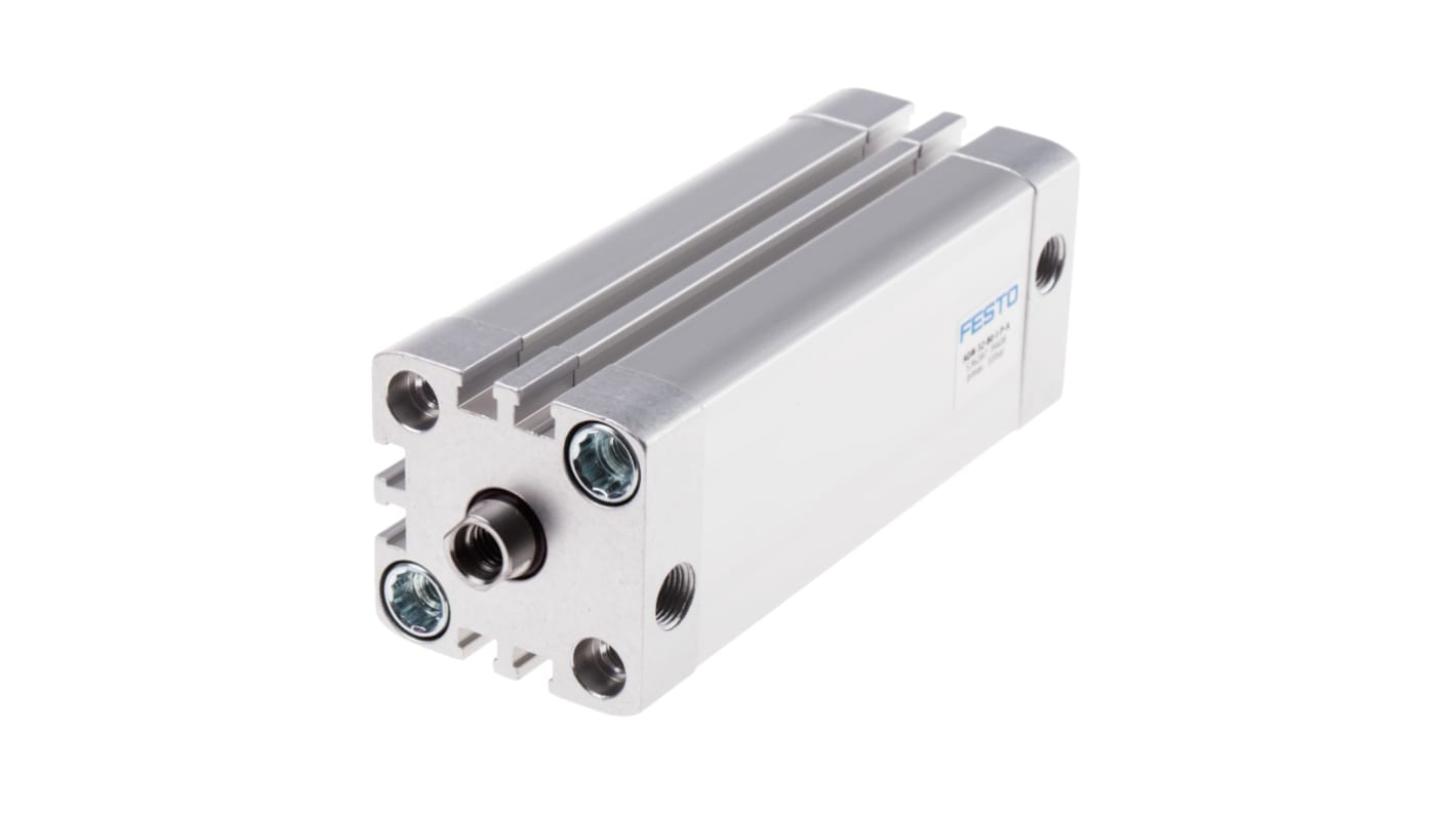 Cilindro pneumatico doppio effetto Festo ADN-32-80-I-P-A, foro 32mm, corsa 80mm, attacco G 1/8, alloggiamento in alluminio.