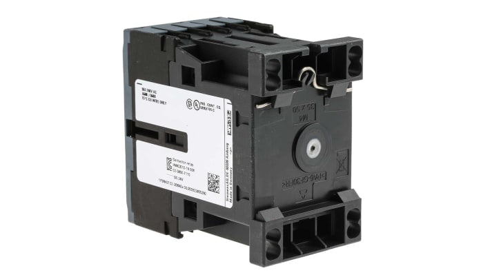 Contattore Siemens 3RH2122-2BB40, 24V DC, 10A, peso 295g, serie SIRIUS, protezione contro sovracorrenti e picchi di tensione. Ideale per motori e pompe.