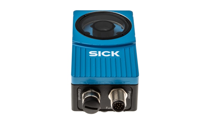 Sick VSPI-4F2111, sensore di visione monocromatico 640x480, IP67, alimentazione 24 V, dimensioni 100x53x38 mm.