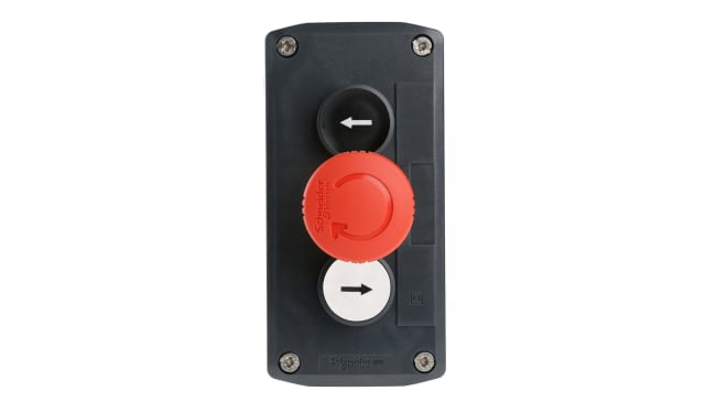 Interruttore stazione di controllo Schneider Electric XALD328, 10A, IP66/IP67/IP69K, contatto 2NA, attuazione a pulsante, dimensioni 68x62x136mm.