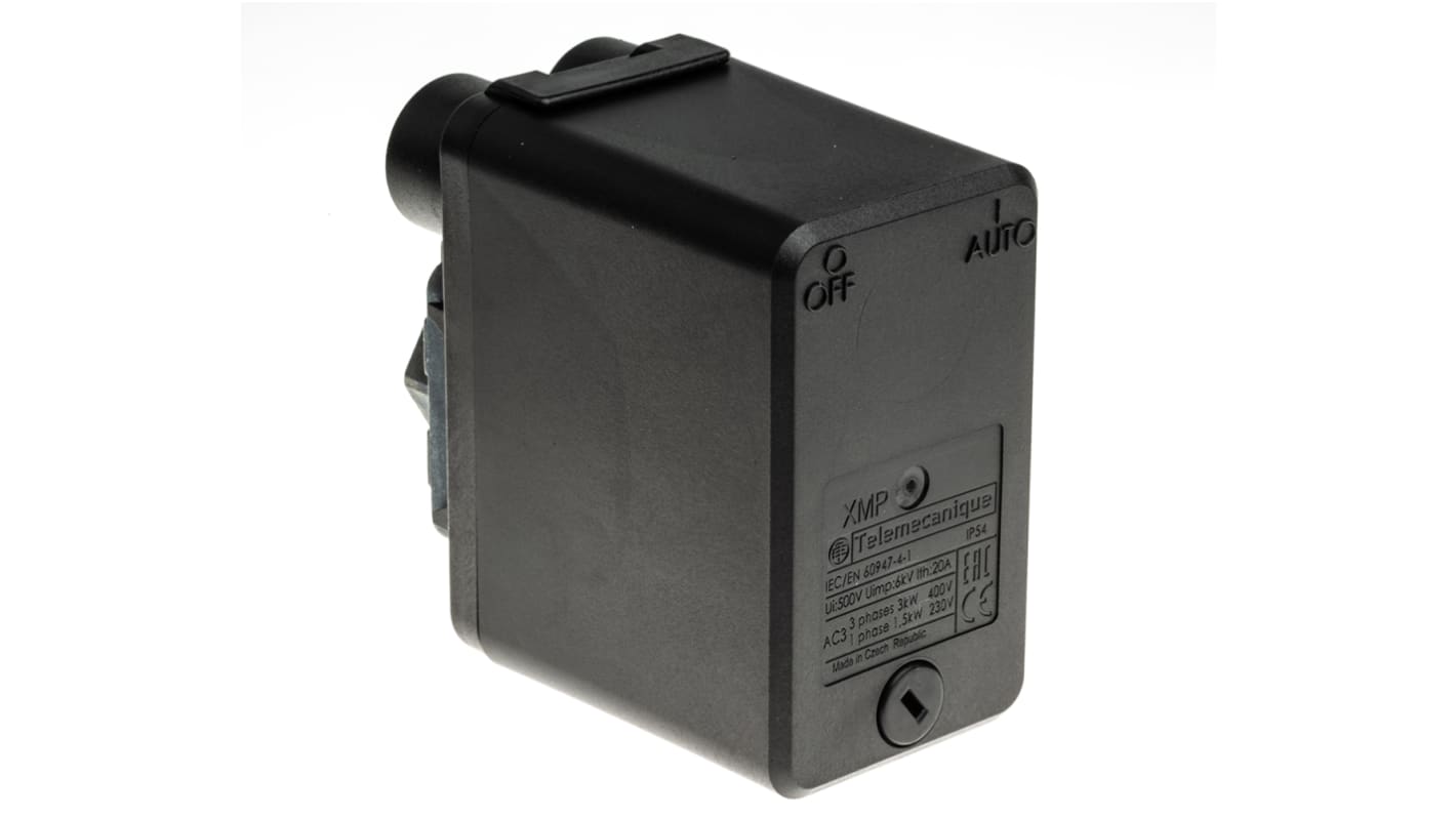 Pressostato differenziale Telemecanique Sensors XMPA12B2131C, 12 bar max, attuatore a diaframma, IP54, temperatura -25/+70°C.