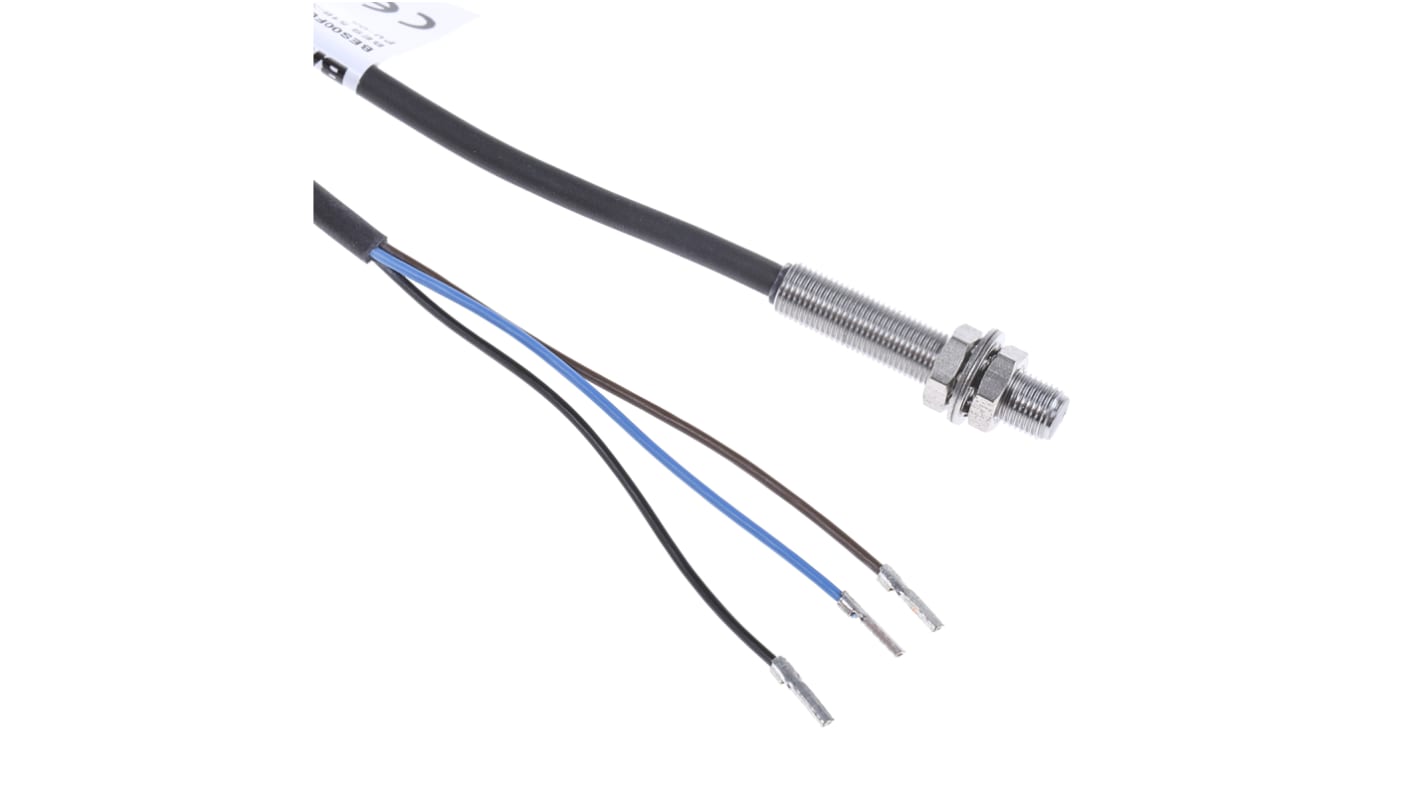 Sensore di prossimità induttivo cilindrico BALLUFF BES 516-3005-E4-C-PU-05, PNP, M5, rilevamento 0,8 mm, IP67.