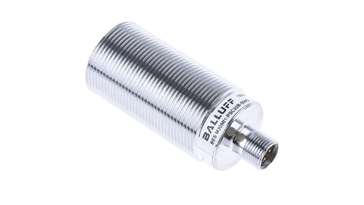 Sensore di prossimità cilindrico PNP BALLUFF BES M30MI1-PSC22B-S04G, M30 x 1.5, rilevamento 22 mm, IP67, alimentazione 10-30 V c.c.