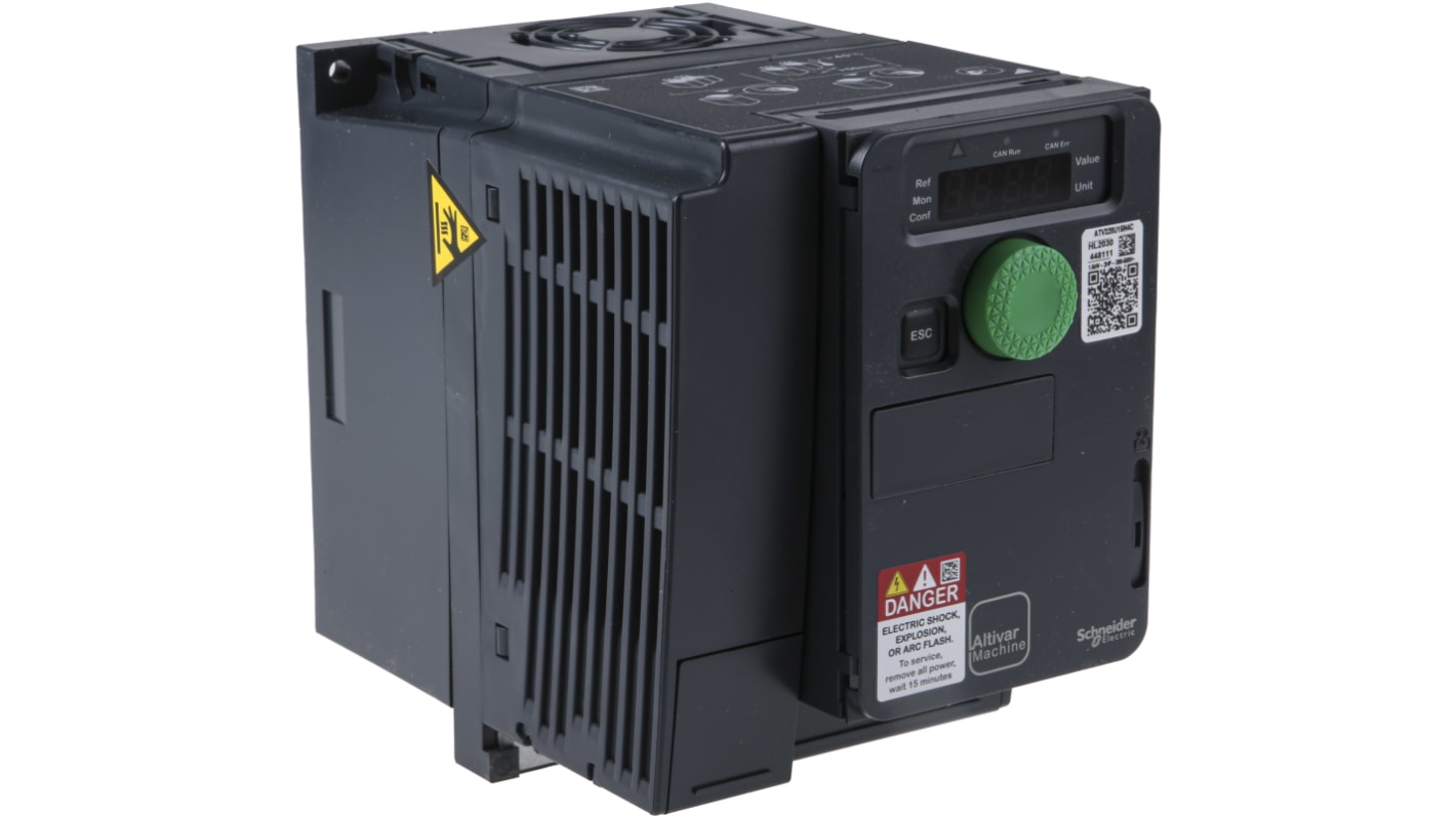 Schneider Electric ATV320U15N4C: Azionamento a frequenza variabile trifase 1,5 kW 400 V CA per motori asincroni e sincroni. Ideale per movimentazione materiali, industria tessile, sollevamento e pompaggio.