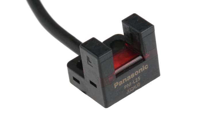 Panasonic PM-L25, sensore fotoelettrico a forcella con rilevamento di 6 mm, uscita NPN, montaggio a pannello, grado di protezione IP64.