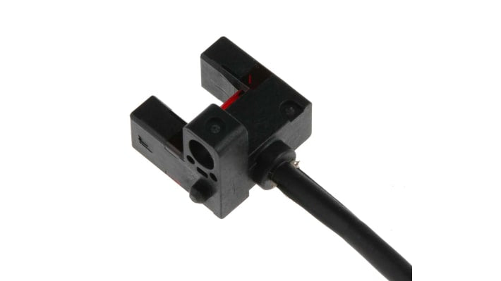 Sensore fotoelettrico a forcella Panasonic PM-F25, rilevamento 6 mm, uscita NPN, montaggio a pannello, grado di protezione IP64.