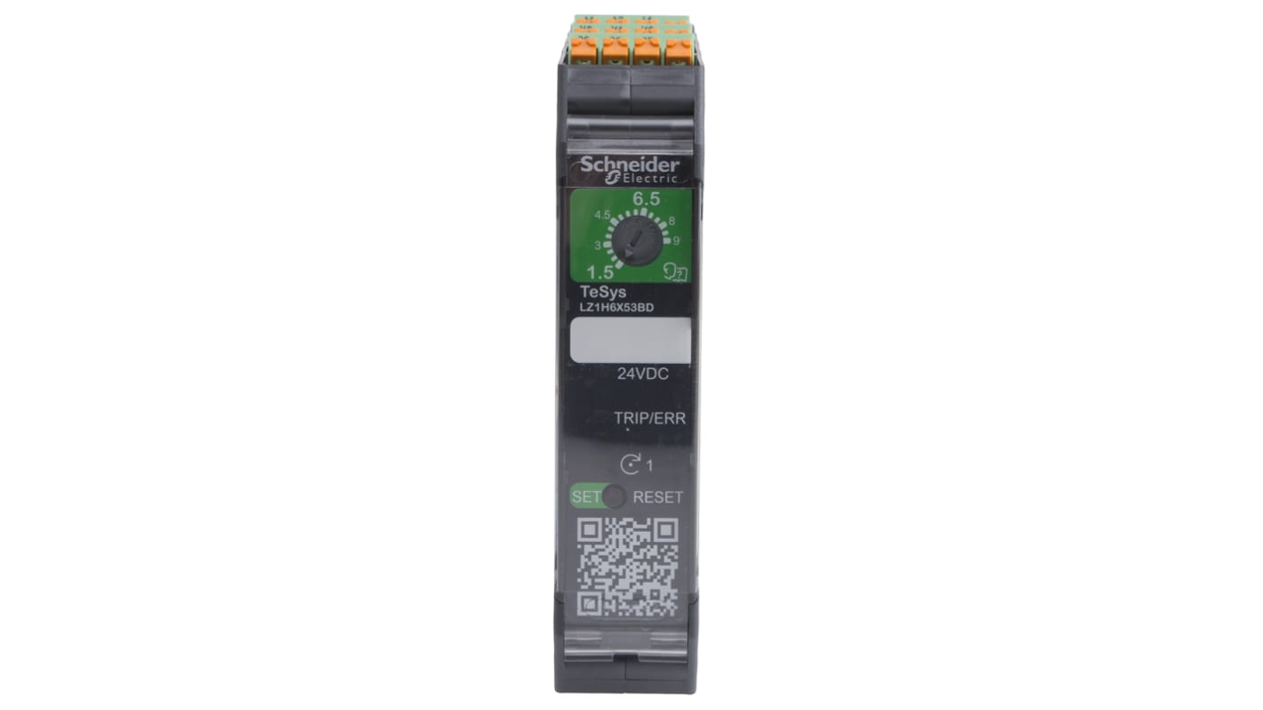 Starter motore avanzato Schneider Electric LZ1H6X53BD, 3 kW, montaggio su guida DIN, protezione IP20, funzioni di reset e protezione sovraccarico.