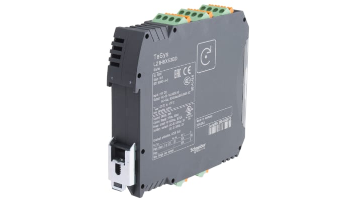 Starter motore avanzato Schneider Electric LZ1H6X53BD, 3 kW, montaggio su guida DIN, protezione IP20, funzioni di reset e protezione sovraccarico.