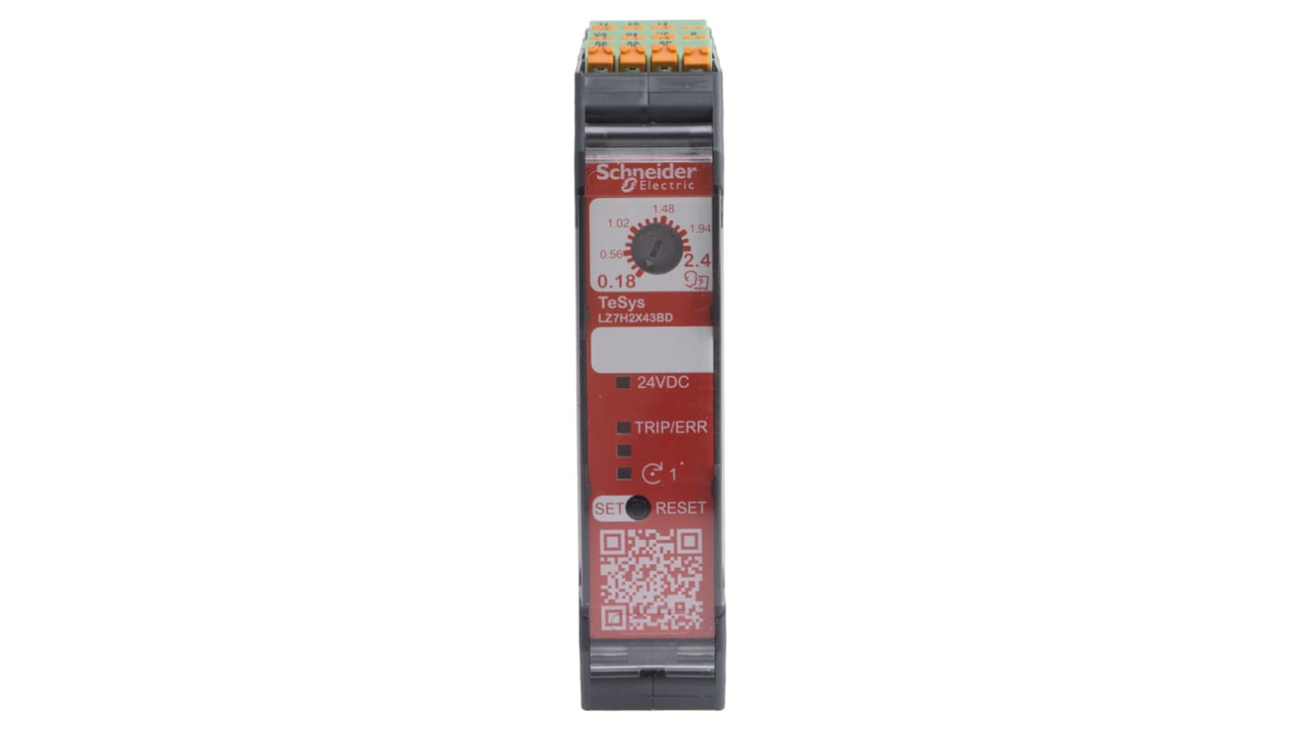 Starter motore avanzato Schneider Electric LZ7H2X43BD, potenza 1,1 kW, montaggio su guida DIN, protezione IP20.
