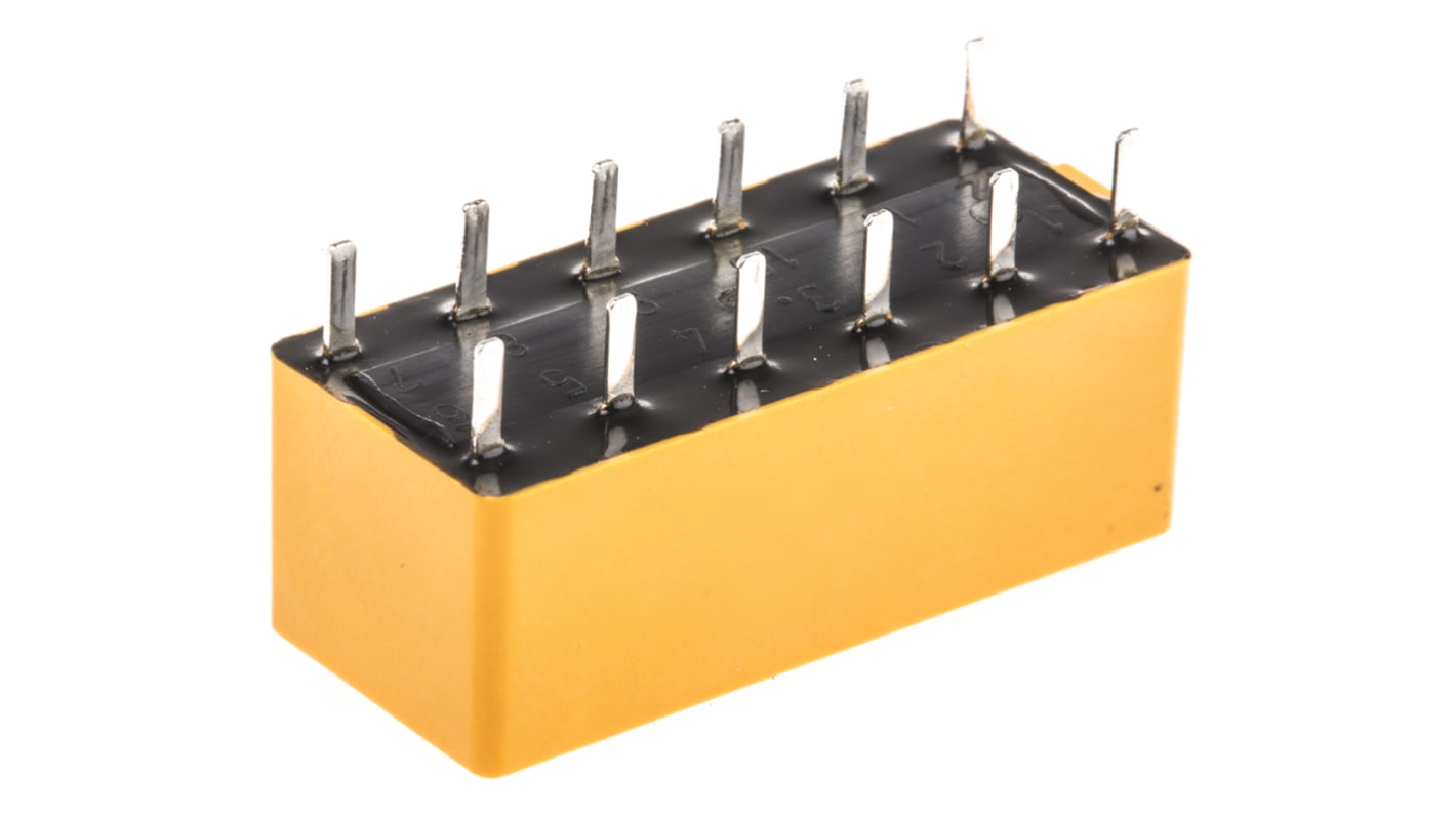 Relè di potenza Panasonic S4-DC5V, 4PST-NA, montaggio su PCB, dimensioni 10.4 x 28 x 12 mm, corrente 4A, isolamento 1.5kV.