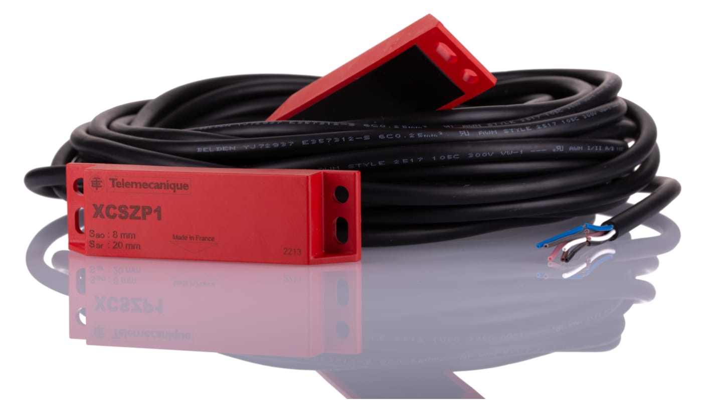 Interruttore di sicurezza senza contatto Telemecanique Sensors, 24V cc, IP66, 3NC/NO, cavo 10 m, dimensioni 88x25x13 mm.