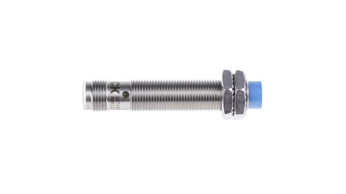 Sensore di prossimità cilindrico Sick IMB12-08NPPVC0S, PNP M12, rilevamento 8 mm, IP68/IP69K, acciaio inox.