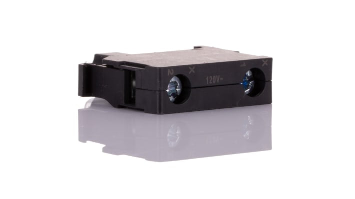 Blocco contatti luminoso verde Allen Bradley 800F-MN5G, 120V, LED, montaggio su foro 22 mm, grado di protezione IP66.