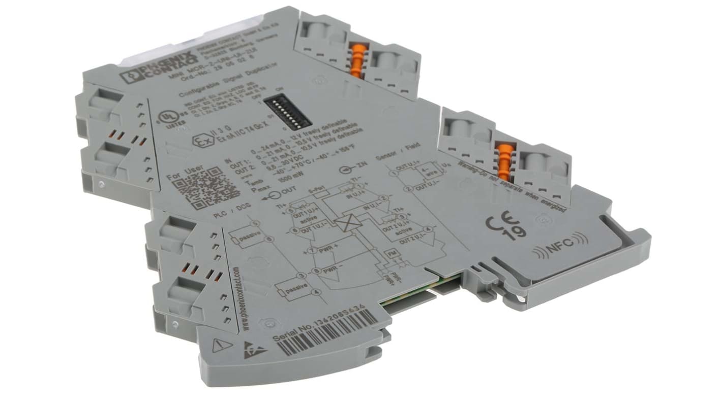 Condizionatore di segnale Phoenix Contact 2905026, 4 vie, ingressi 0-24 mA, montaggio su guida DIN, certificazione ATEX.