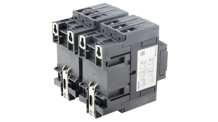 Contattore reversibile Schneider Electric LC2D65AKUE, 3 poli, 65 A, montaggio su guida DIN, grado di protezione IP20.