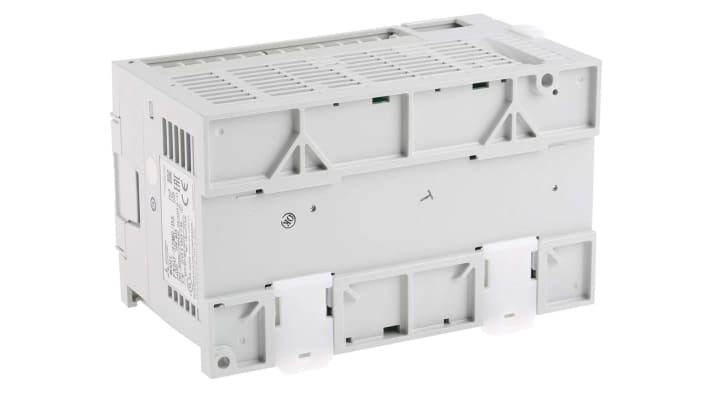 CPU PLC Mitsubishi Electric FX5U-32MR/DS, 16 I/O, alimentazione 5V/24V, dimensioni 150x90x83 mm, montaggio desktop.