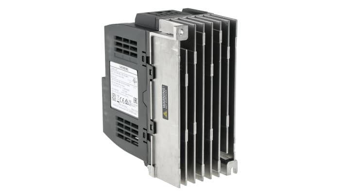 Inverter monofase Siemens 6SL3210-5BB17-5UV1, potenza 0,75 W, montaggio a parete, dimensioni 68 x 127,8 x 142 mm.