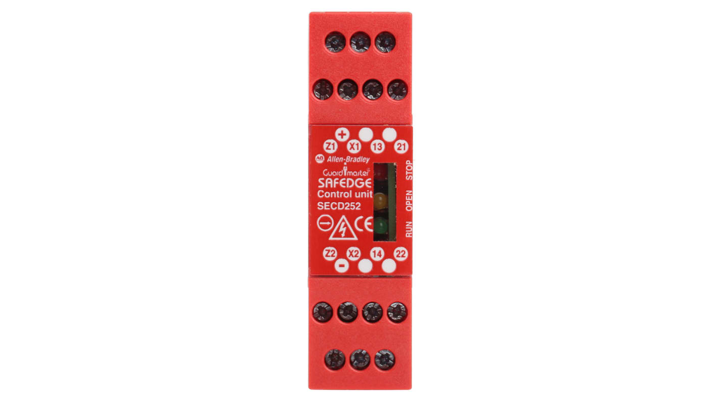 Interruttore di interblocco di sicurezza Allen Bradley Guardmaster 440F-C252D, montaggio su guida DIN, 24V/120-240V, contenitore in policarbonato.