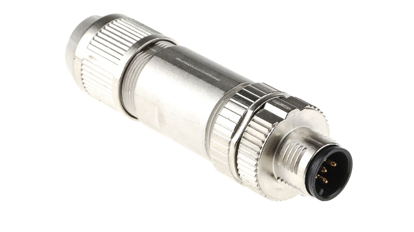 Connettore circolare Phoenix Contact 1424658 per segnali elettrici in ambienti industriali. 5 poli, schermatura EMI, resistente alla corrosione.