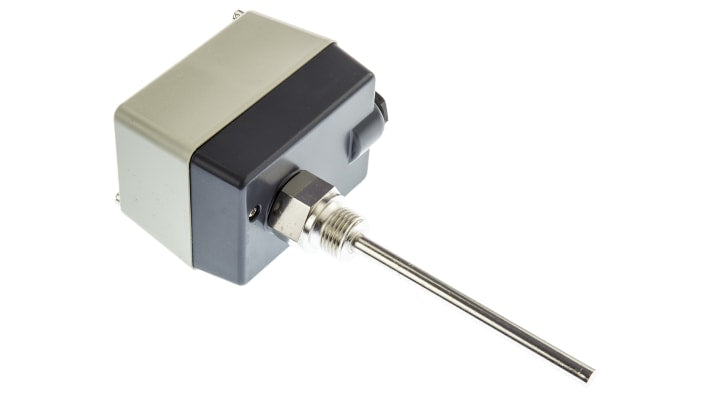 Termostato capillare Jumo 603021/02-1-025-30-0-00-20-13-46-120-8-6/000, montaggio superficiale, temperatura 0-100°C, contatto 10A, IP54.
