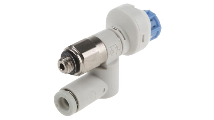 Regolatore di flusso SMC AS1311FS1-M5-04, montaggio a pannello, flusso massimo 90 L/min, temperatura operativa -5/+60 °C.