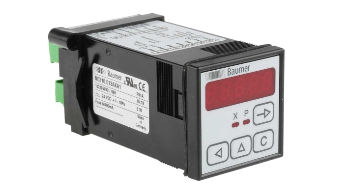 Baumer NE210.013AXA1, contatore LED 5 cifre, montaggio a pannello, 24 V c.c., ingresso logico, IP65, 10 kHz.