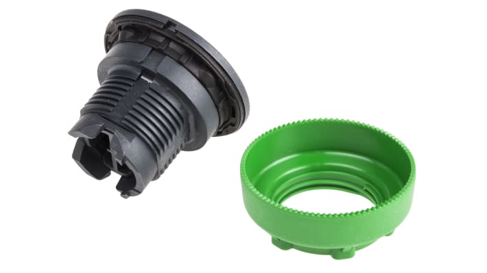 Attuatore pulsante ZB5FA2 con montaggio a filo, cappucci neri - 30mm - Ideale per industria chimica e alimentare.