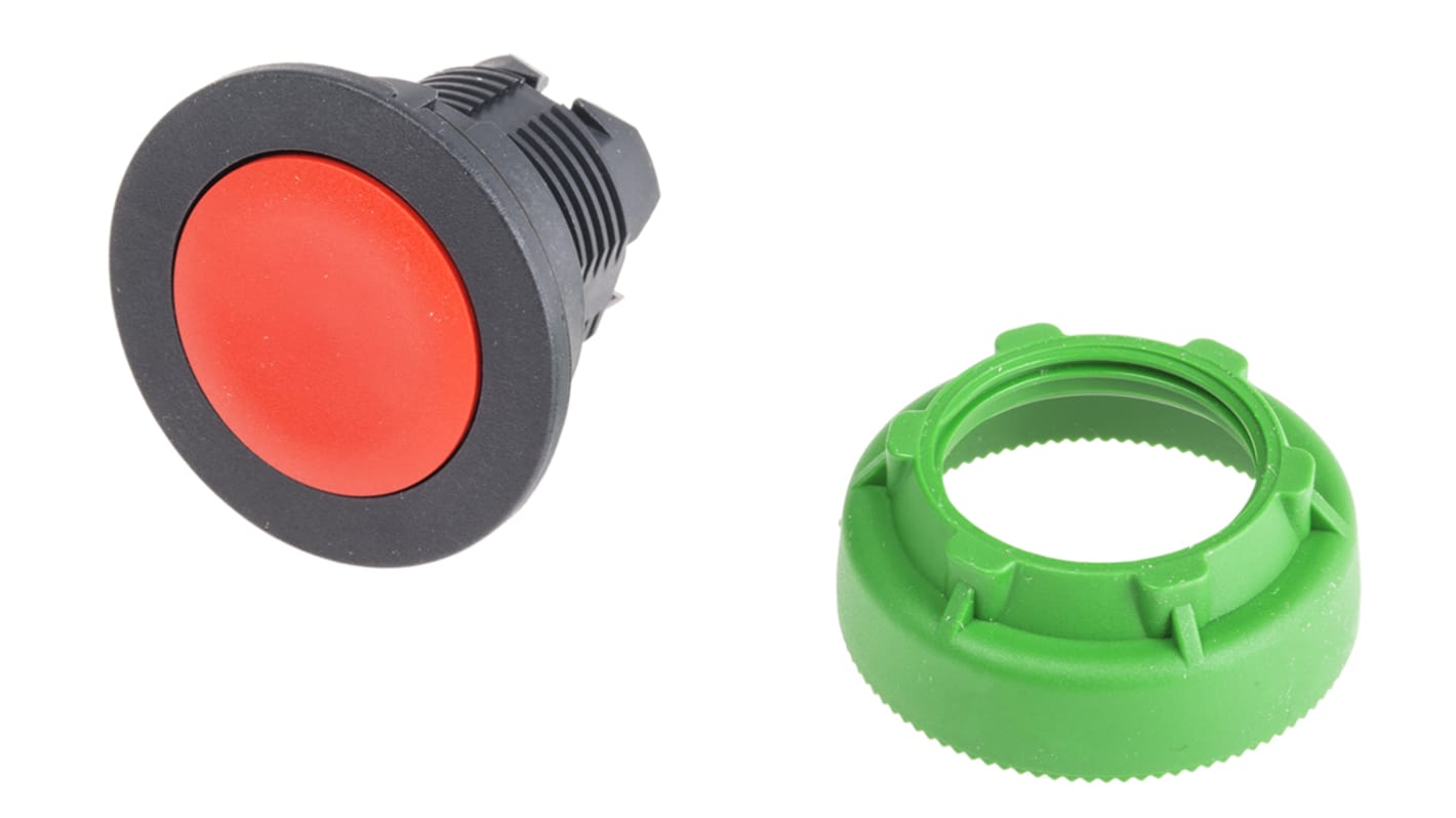 Attuatore pulsante ZB5FA4 Schneider Electric, montaggio a filo, testa rotonda rossa 30mm - Harmony ZB5. Ideale per macchinari e industrie chimiche.